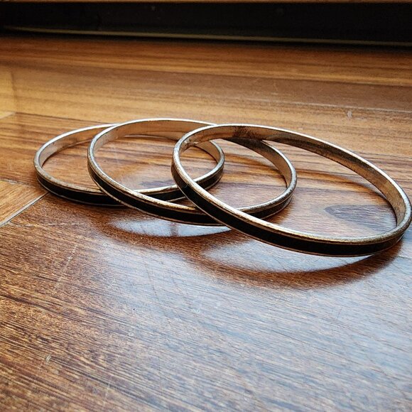 Etsy Black/Gold Bangle Bracelet Set - Picture 4 of 14